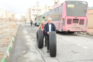 نوسازی و بهبود ناوگان حمل‌ونقل عمومی اندیشه با تأمین لاستیک رایگان