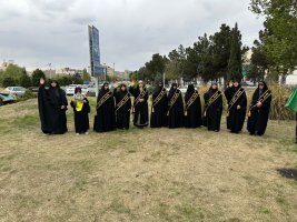 برافراشته شدن پرچم متبرک امام رضا(ع) در شهر اندیشه